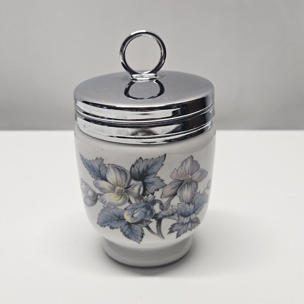 Royal Worcester Porcelain England Woodland Floral Egg Coddler MCM Vintage Retro